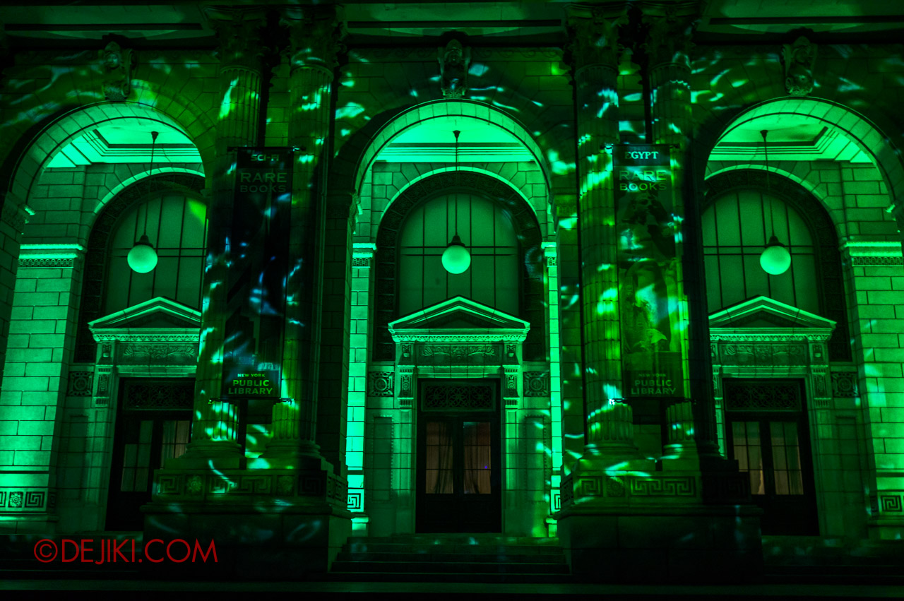 HHN2 Total Lockdown scare zone NY Library toxic green