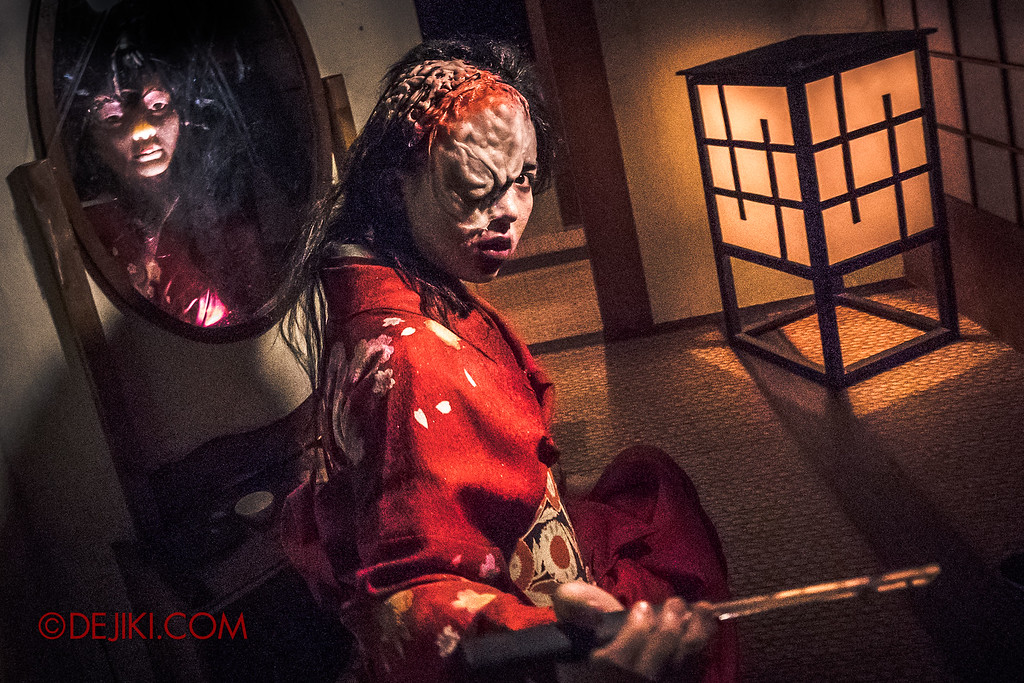 Universal Studios Singapore Halloween Horror Nights 8 - The Haunting of Oiwa haunted house Lady Oiwa poisoned
