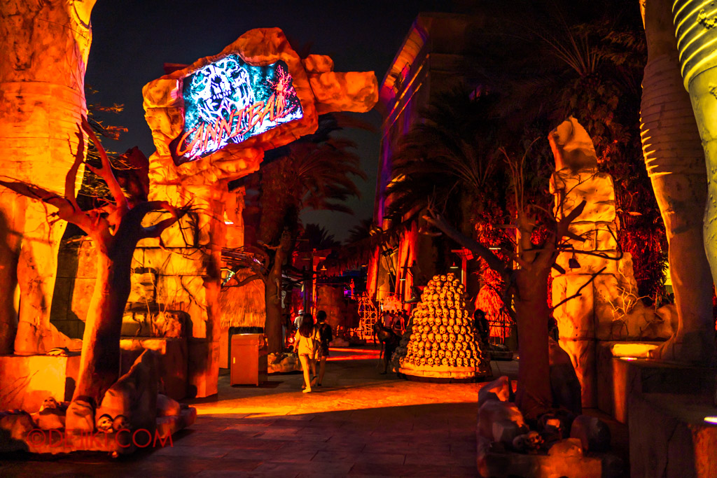 USS Singapore Halloween Horror Nights 8 Cannibal scare zone entrance arch HDR