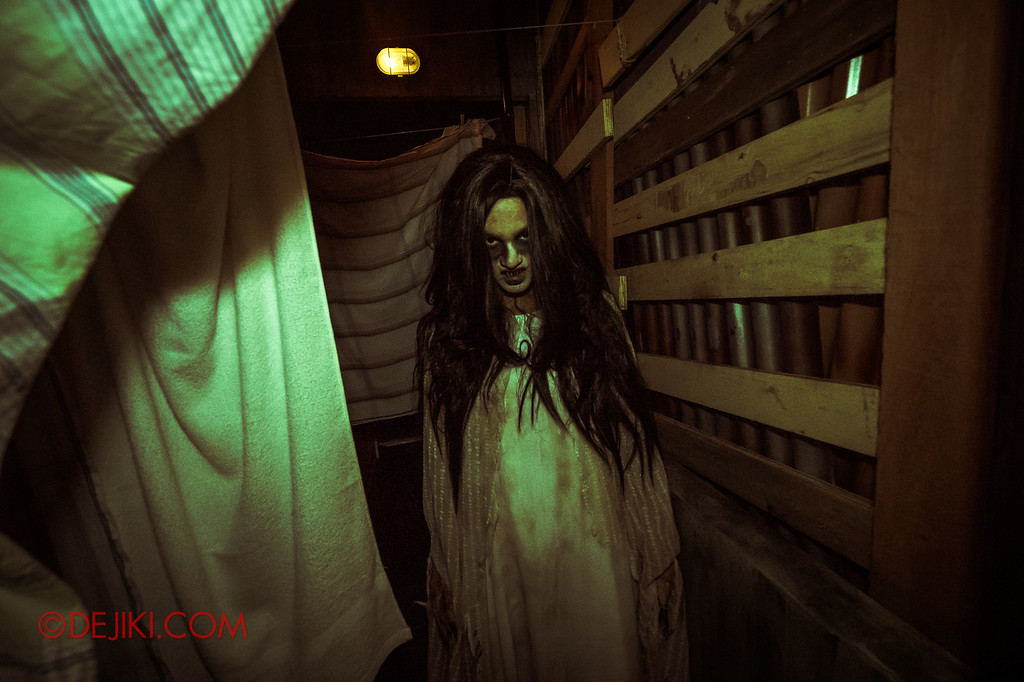 Universal Studios Singapore Halloween Horror Nights 8 - Pontianak haunted house hiding behind laundry sheets
