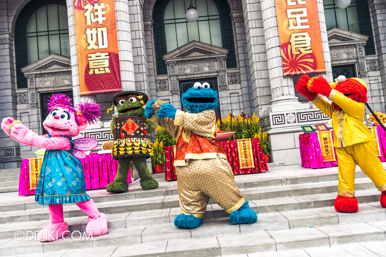 Universal Studios Singapore - Chinese New Year 2019 Monster Lo Hei show Sesame Street Dance of the Lo Hei