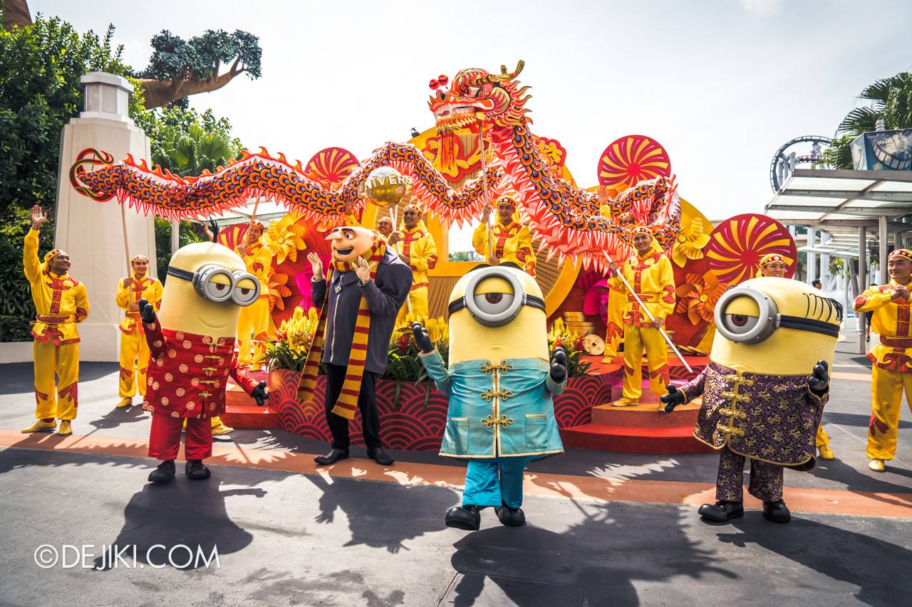 Universal Studios Singapore - Chinese New Year 2019 auspicious dragon trail parade show Minions and Dragon finale