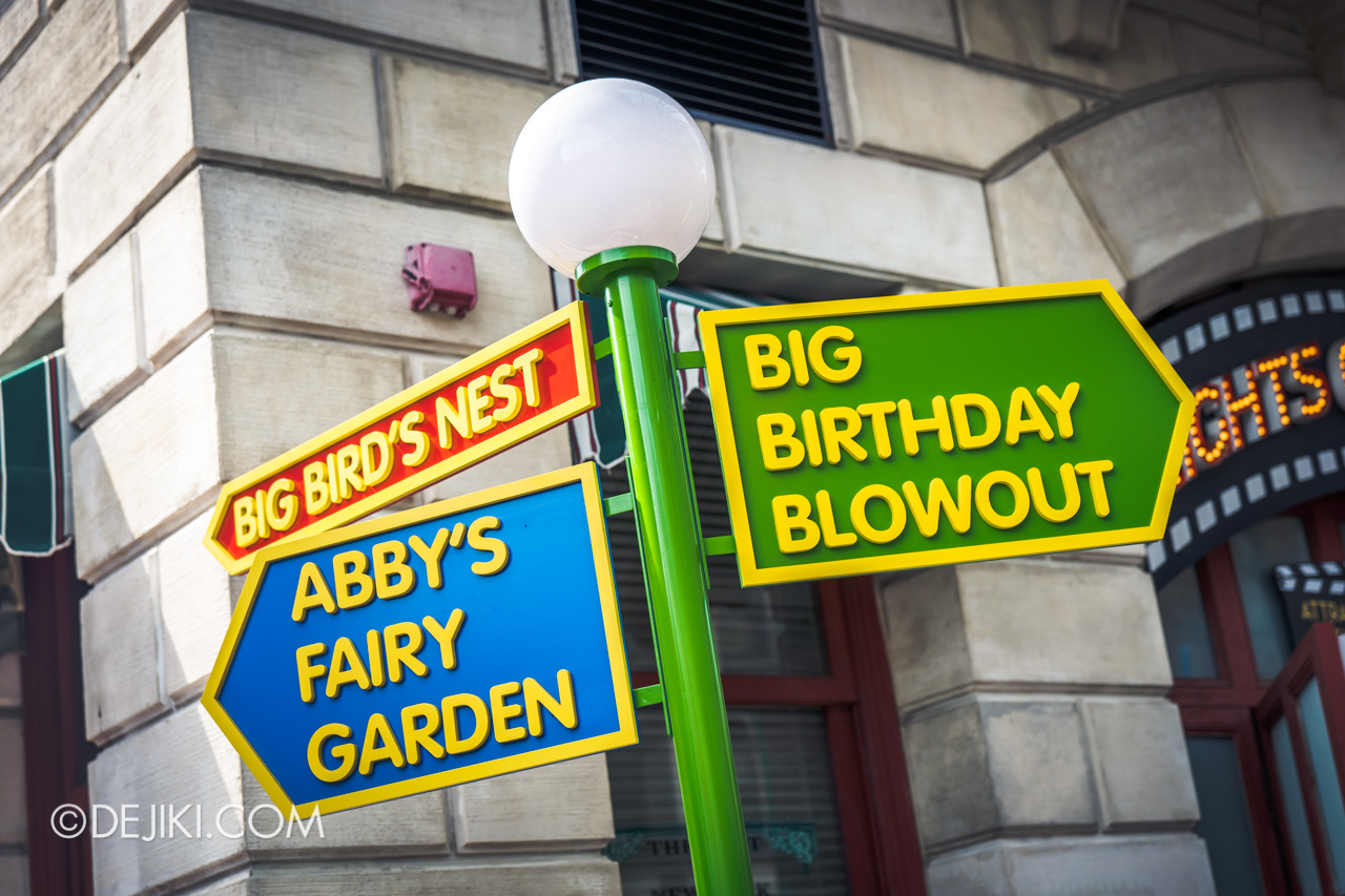 Universal Studios Singapore - Sesame Street 50 Years and Counting Celebration new york signs to abby' fairy garden and big bird's nest