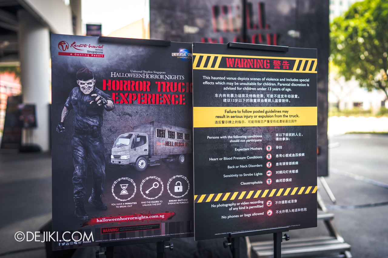 USS Halloween Horror Nights 9 Hell Block 9 Horror Truck experience truck rules and safety info