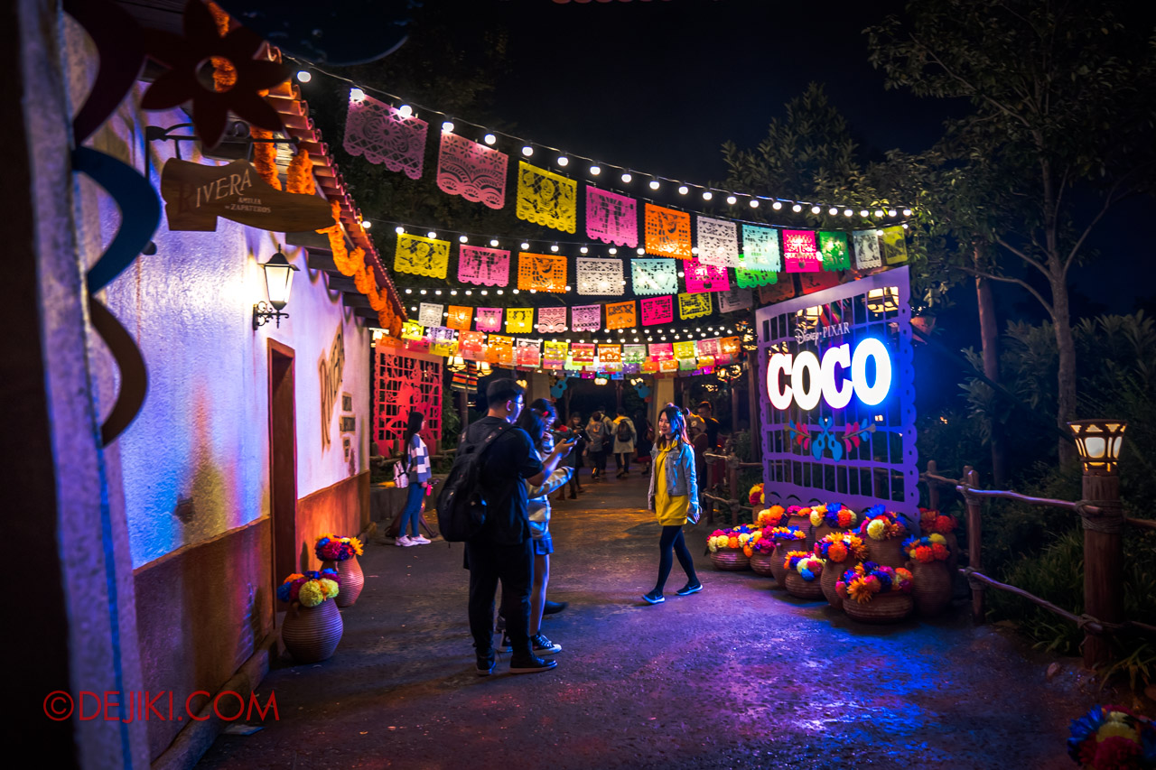 Shanghai Disneyland Halloween event Pixar Coco Decorations Santa Cecilia at Adventure Isle 3