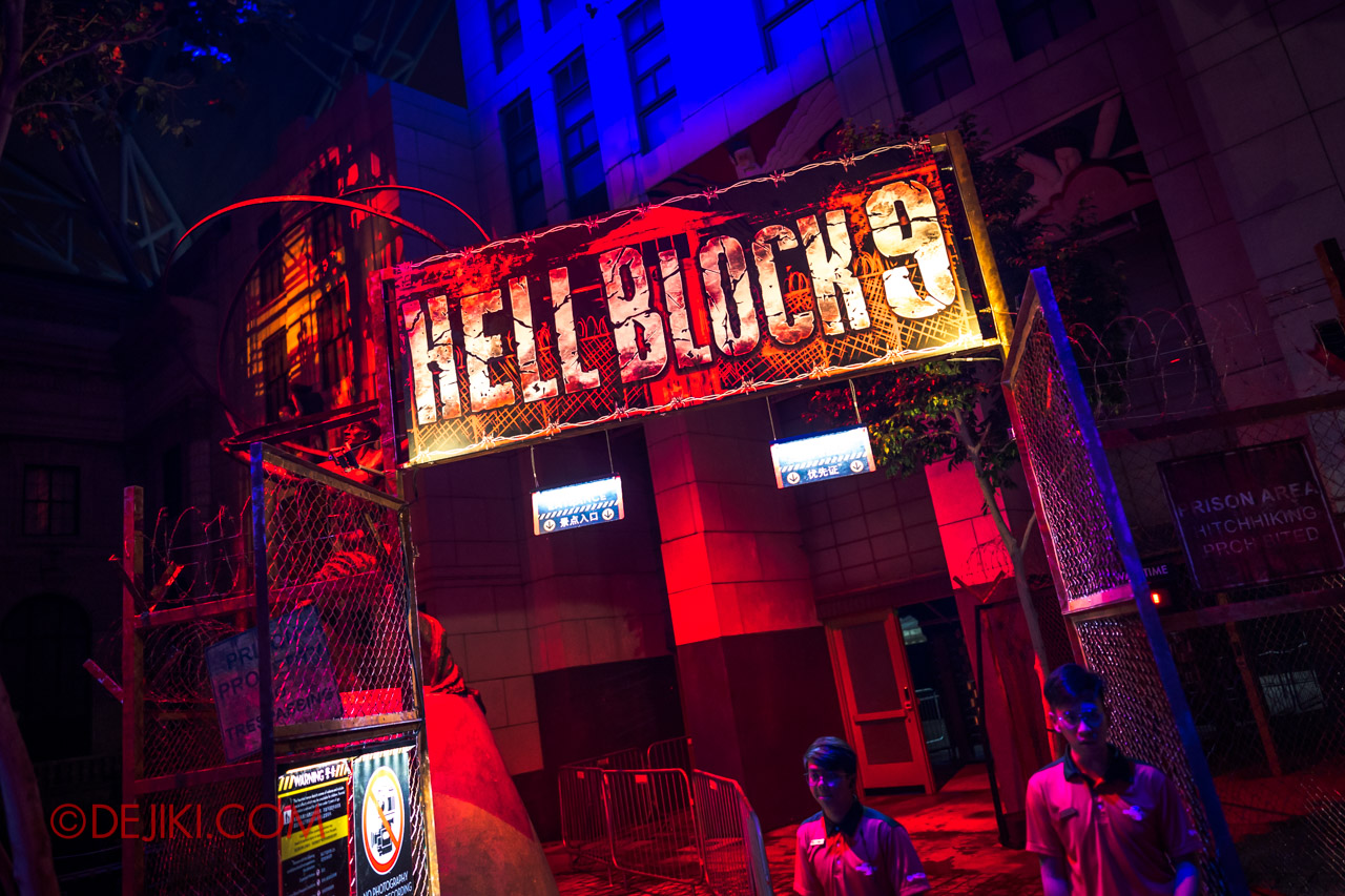 USS Halloween Horror Nights 9 Haunted House Tour Hell Block 9 0 Queue entrance