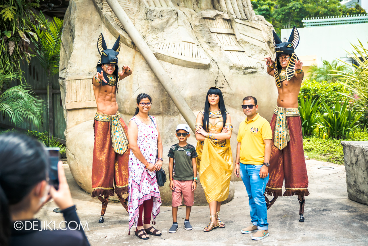 Universal Studios Singapore Park Update Feb 2020 Meet and Greet Ancient Egypt Nile Princess Anubis Stilts