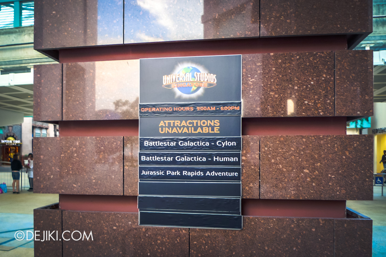 Universal Studios Singapore 10th Anniversary Flashback 2010 Ride Closures