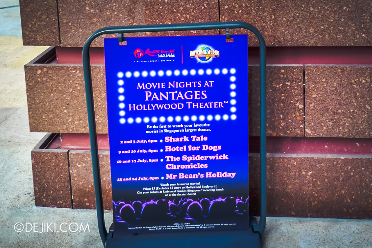 Universal Studios Singapore 10th Anniversary Flashback Hollywood 2010 Movie Nights at Pantages