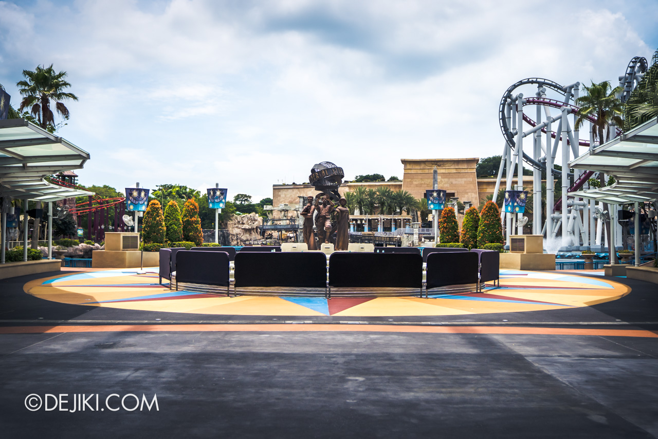 Universal Studios Singapore Covid 19 Park Update Mar Apr 2020 Facilities closed Hollywood Plaza fountain