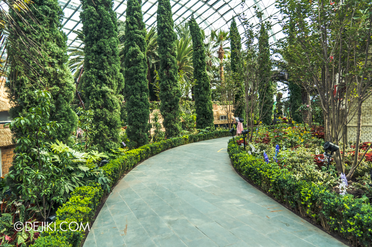 Gardens by the Bay Reopens July 2020 Flower Dome Path behind castle