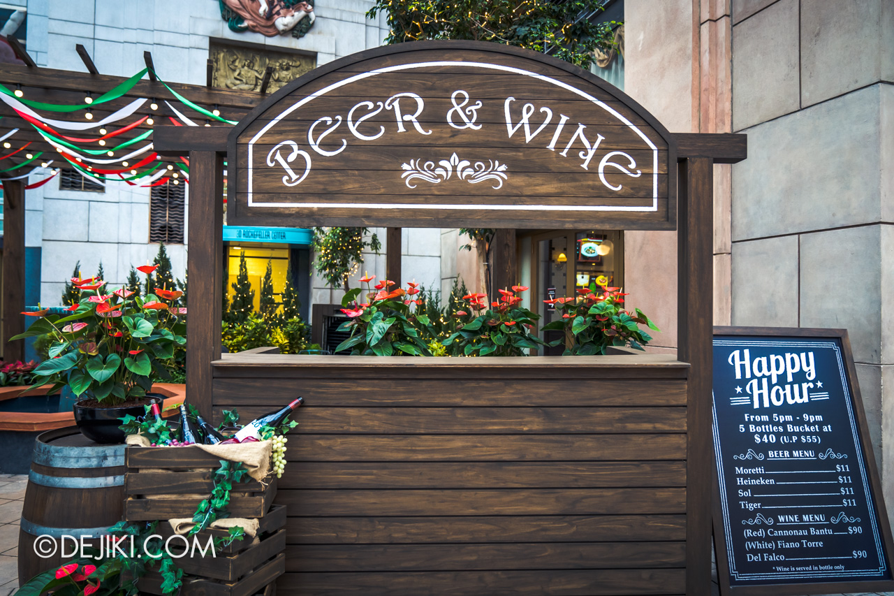 Universal Studios Singapore Park Update Jan 2021 Beer and Wine extension Louis NY Pizza 2