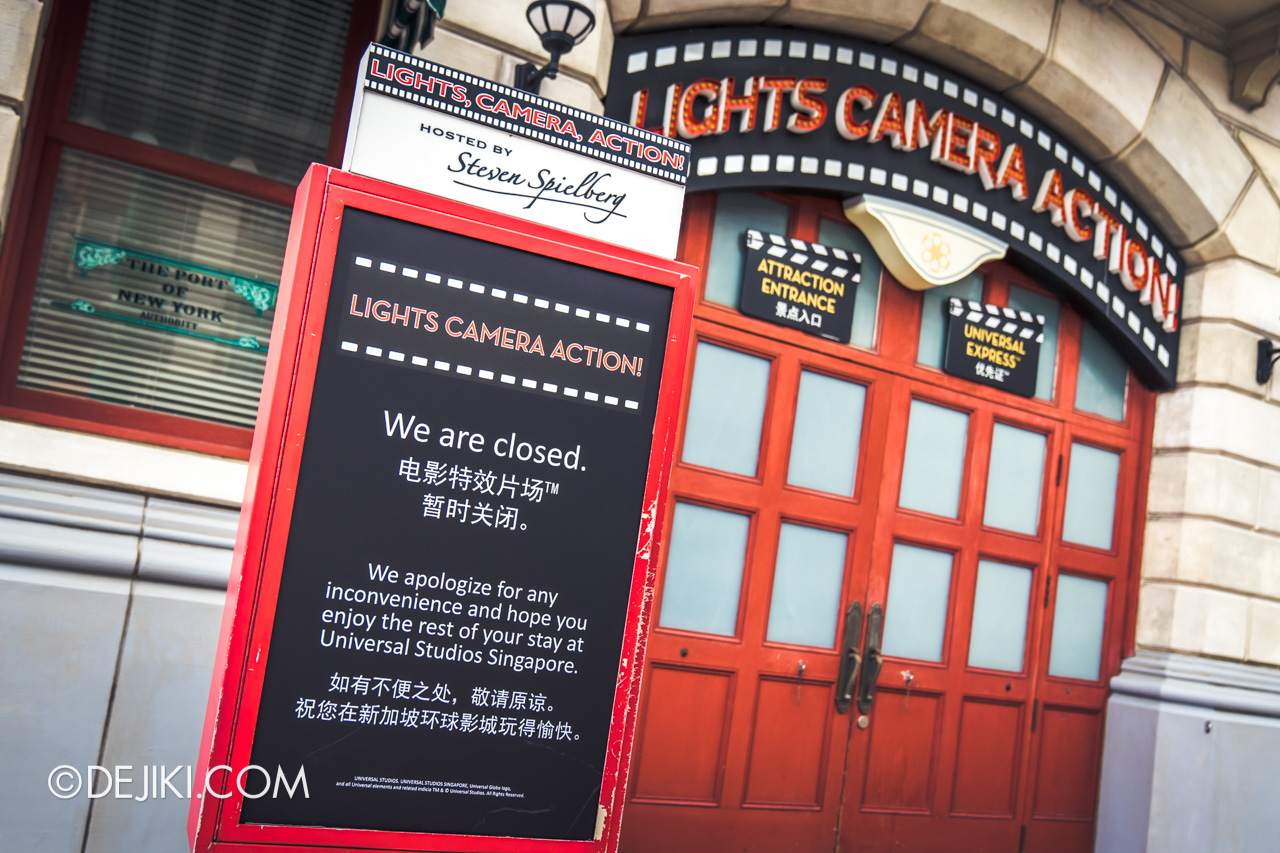 Universal Studios Singapore Park Update Jan 2021 Lights Camera Action closed