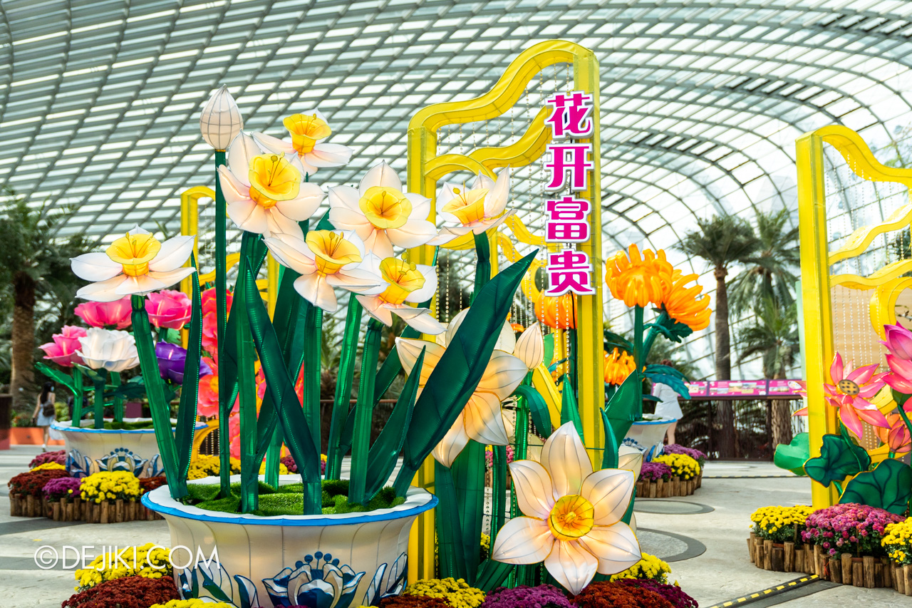 Gardens by the Bay 2021 Dahlia Dreams 1 Entrance lights overview