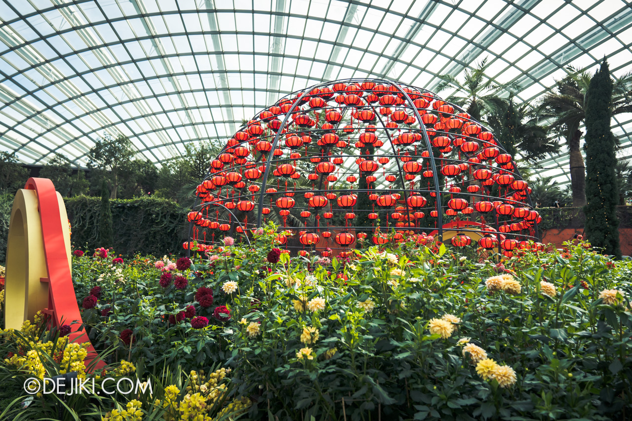 Gardens by the Bay 2021 Dahlia Dreams 5 Flower Field Lantern Globe Dome Golden Moon Gate side 2