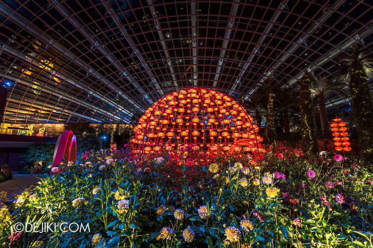 Gardens by the Bay Dahlia Dreams 2021 Lanterns at Night Lantern Globe Far