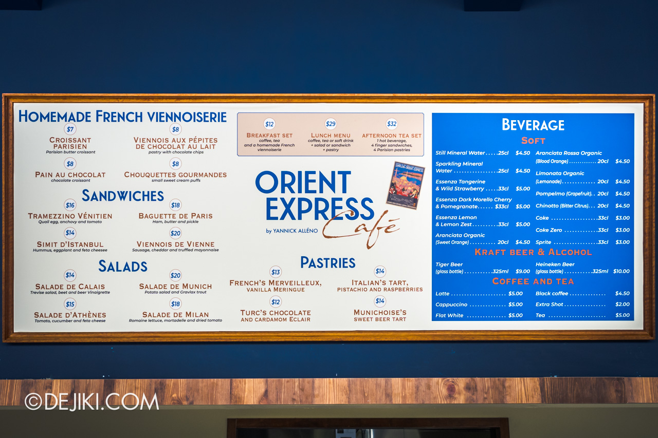 Orient Express Exhibition Singapore 14 Orient Express Cafe by Yannick Alleno menu