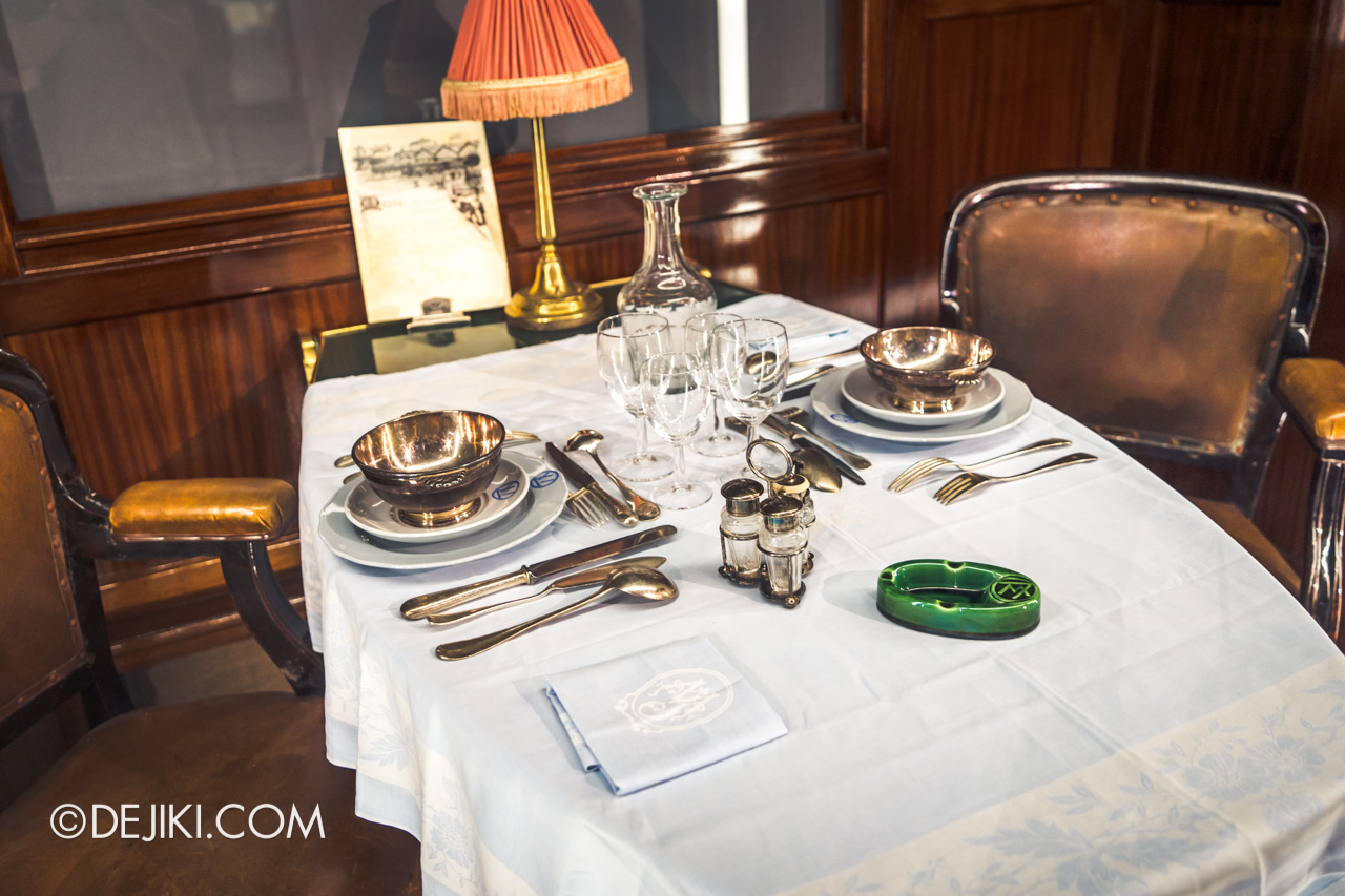 Orient Express Exhibition Singapore 8 train exhibits dining car setting
