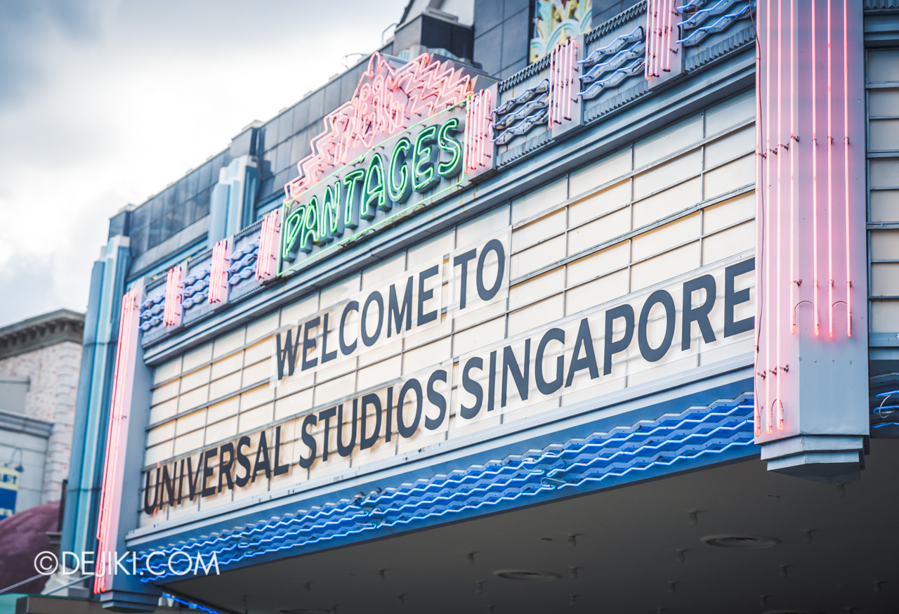 Universal Studios Singapore Park Update March 2021 Tropical Thrills Pantages Hollywood Theater marquee cleared