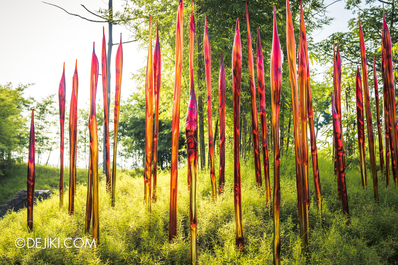 Gardens by the Bay Chihuly in Bloom Outdoor 11 Red Bamboo Reeds closeup2