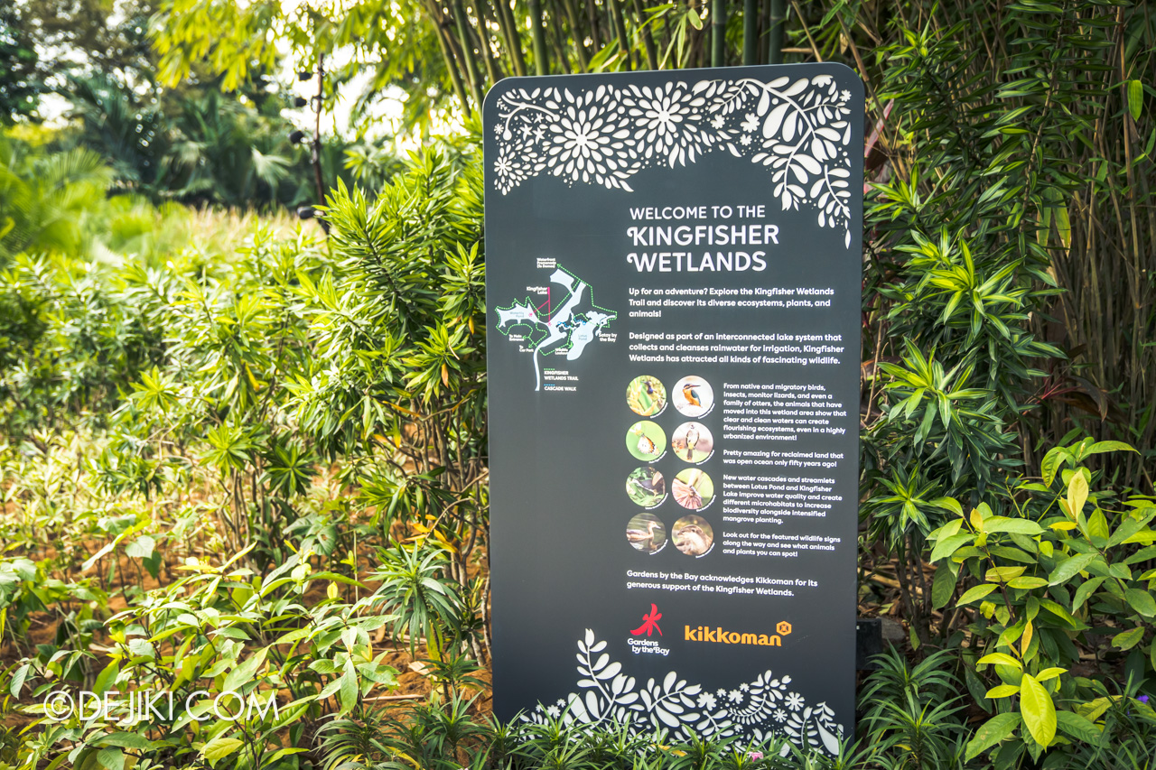 Gardens by the Bay Kingfisher Wetlands Welcome Signboard