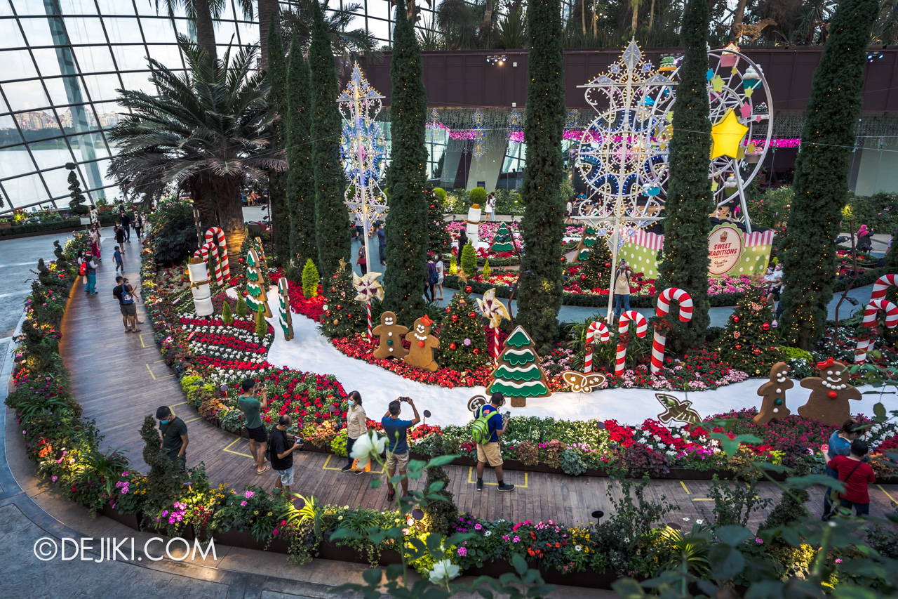 Gardens by the Bay Poinsettia Wishes 2021 Christmas Day Flower Field back row overview