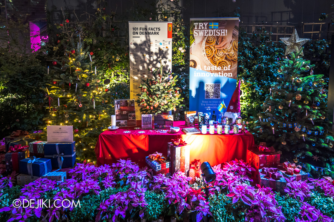 Gardens by the Bay Poinsettia Wishes 2021 Christmas Night Exit Lane display Nordic Embassy Ambassador displays