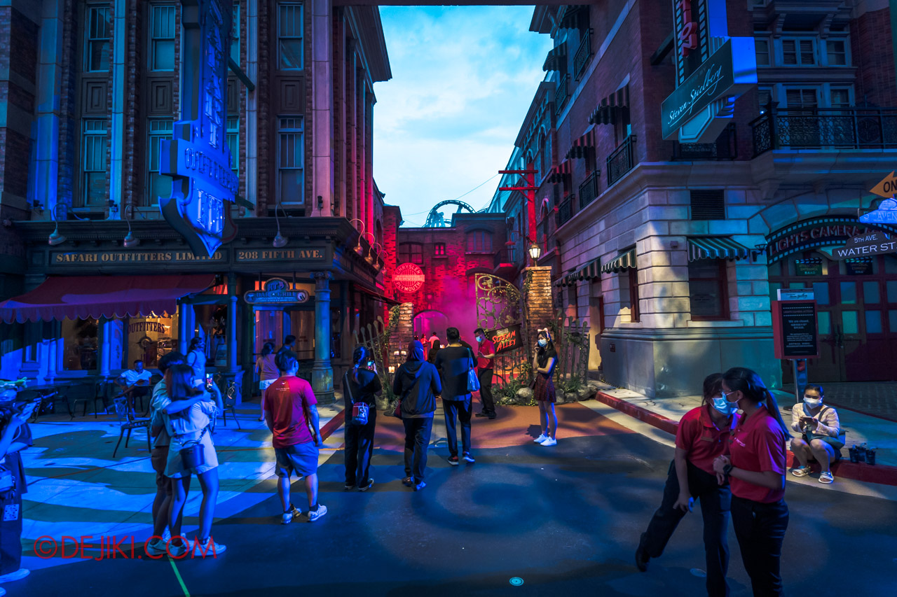 USS Halloween 2021 Trick or Thrills After Dark Universal Monsters Scream Alley entrance lighting changed