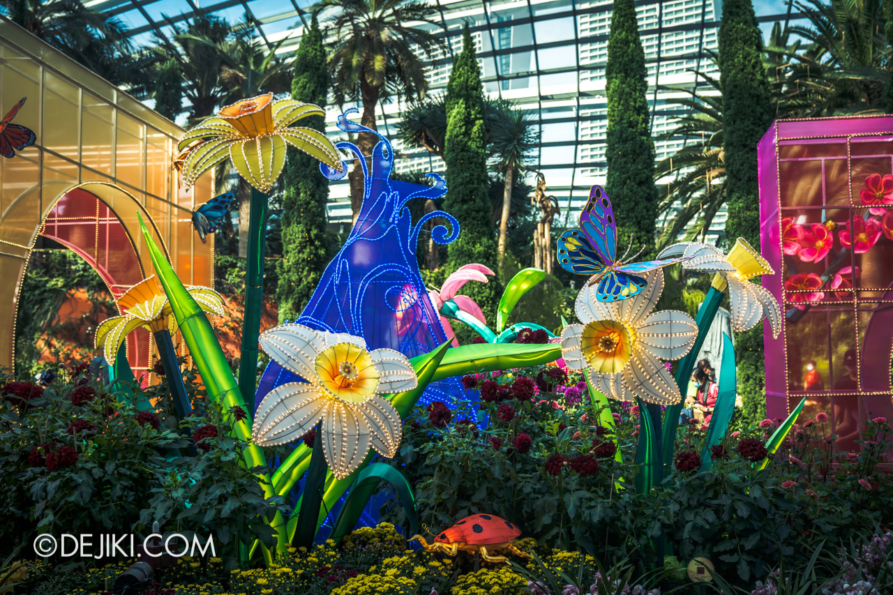 Gardens by the Bay 2022 Dahlia Dreams 2 Flower Field Giant Lantern Spring Fragrances 7 Flowers lights 2