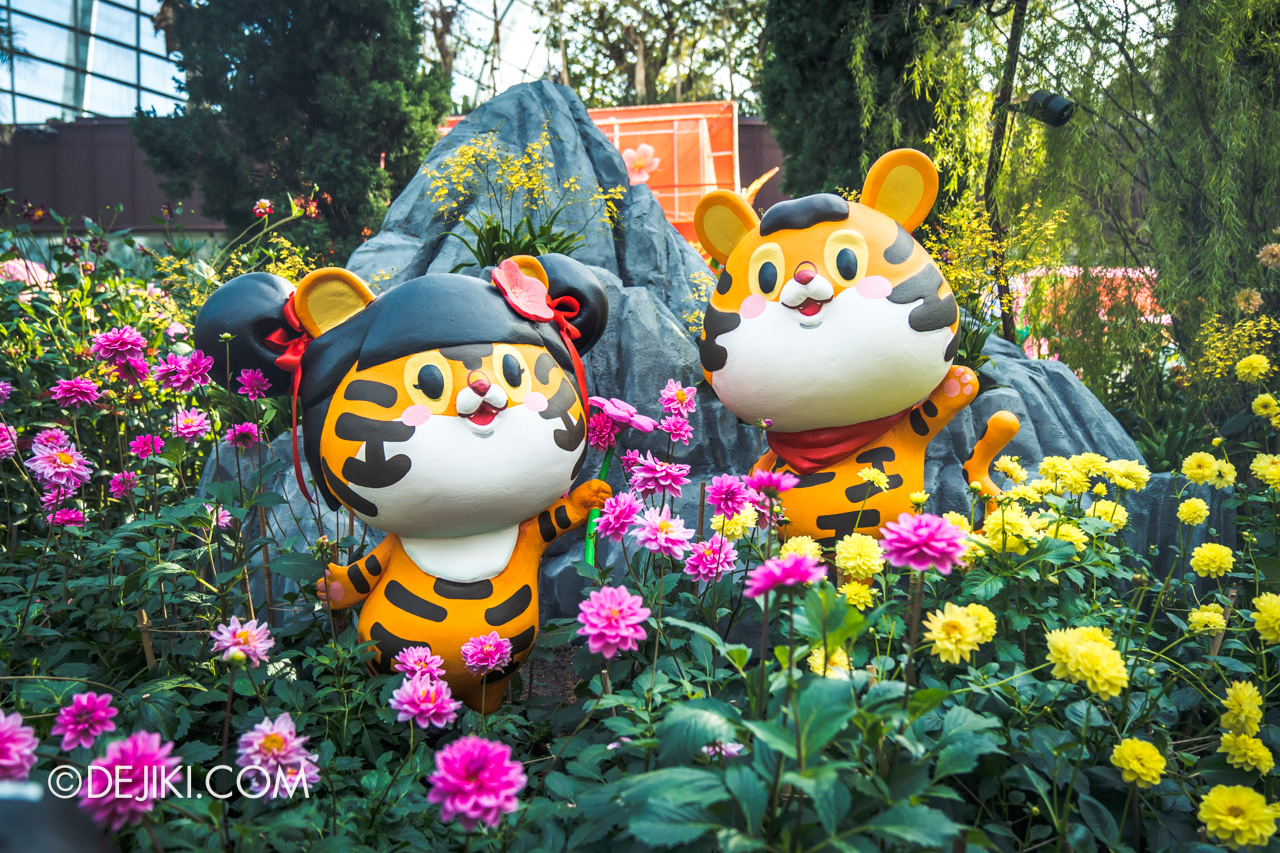 Gardens by the Bay 2022 Dahlia Dreams 5 Flower Field Row Tiger Couple closeup