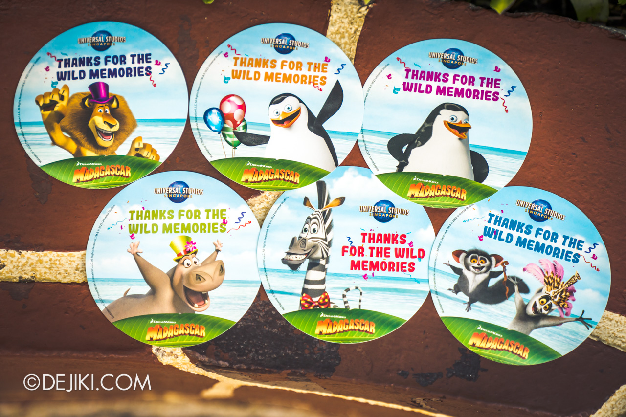 Universal Studios Singapore Madagascar Farewell One Last Boogie Free Stickers Six Characters