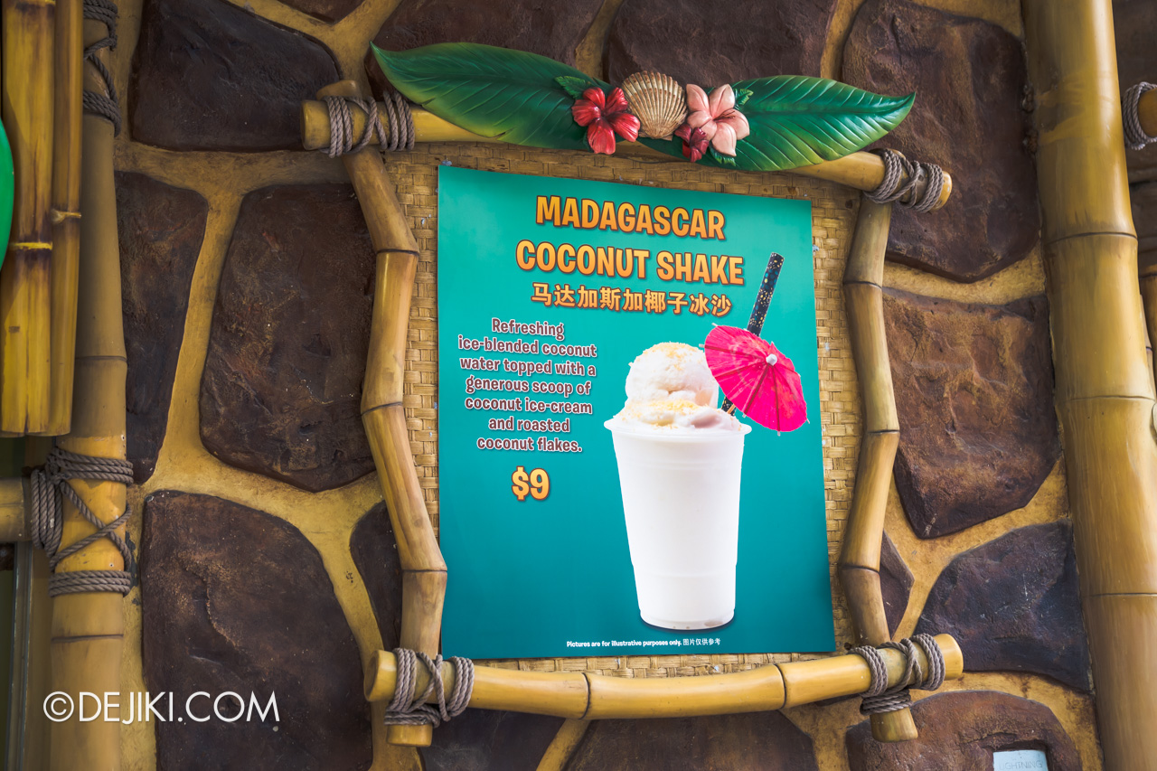 Universal Studios Singapore Madagascar Farewell One Last Boogie Glorias Snack Shack feature 1 coconut