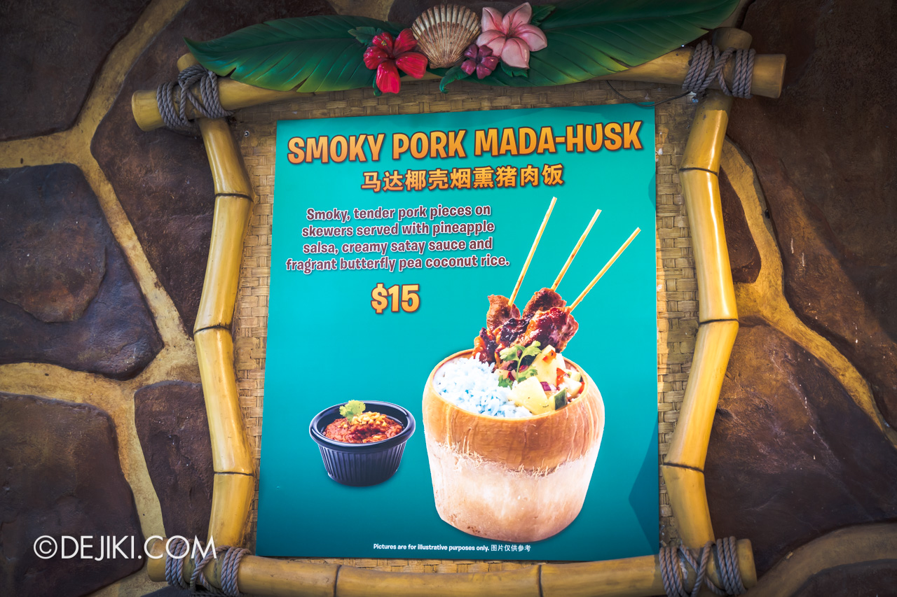 Universal Studios Singapore Madagascar Farewell One Last Boogie Glorias Snack Shack feature 2 satay mada husk