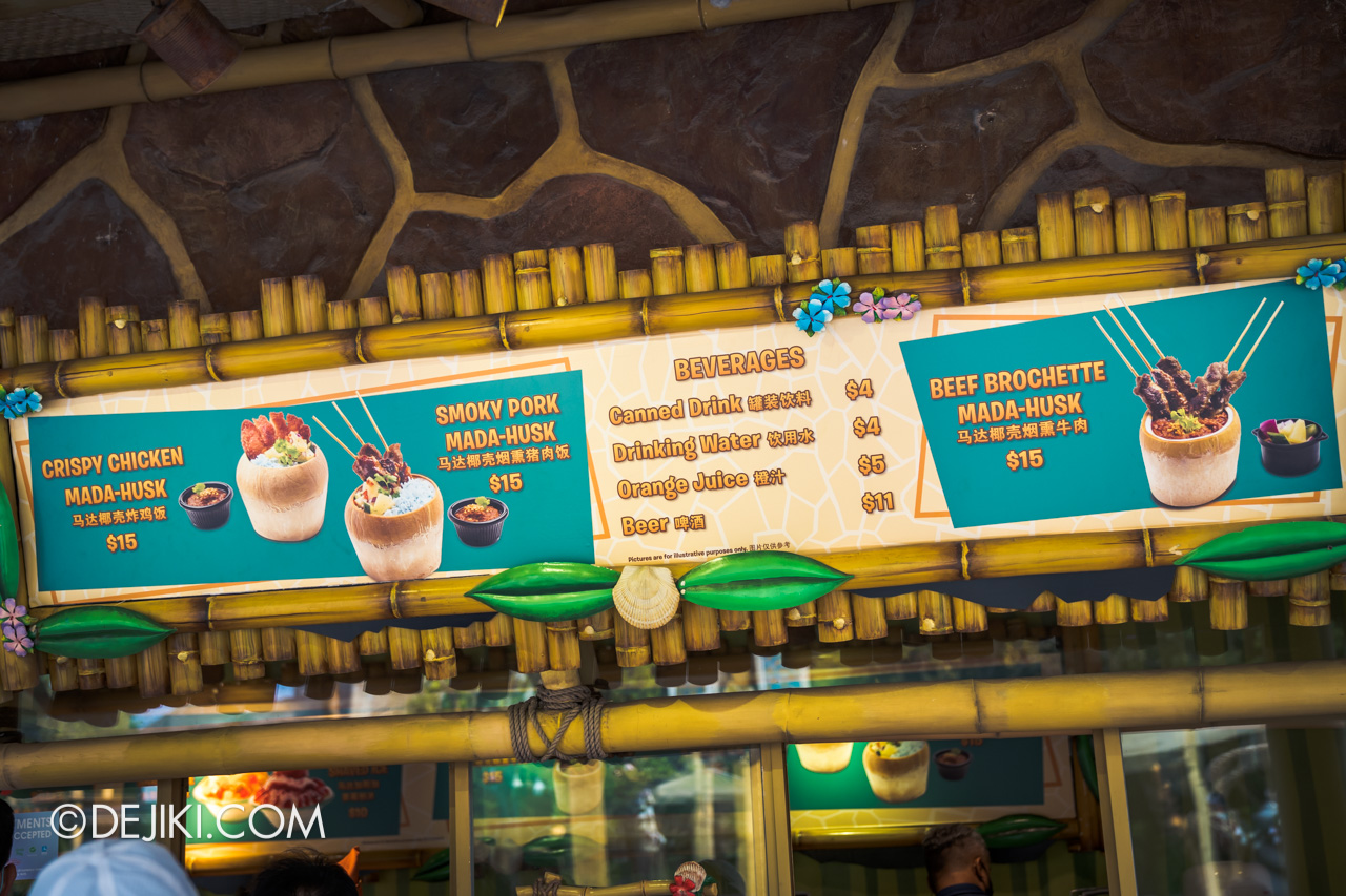 Universal Studios Singapore Madagascar Farewell One Last Boogie Glorias Snack Shack menu 1