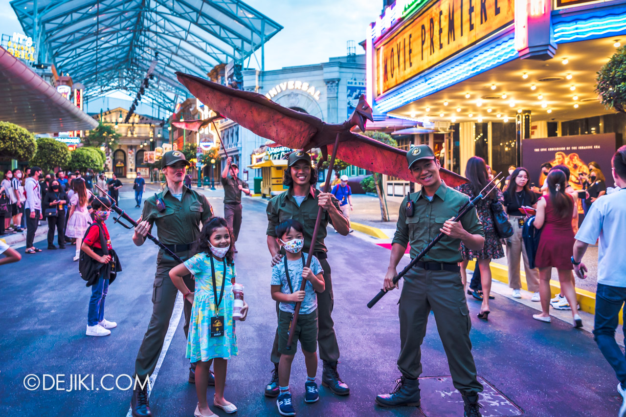 Jurassic World Dominion Southeast Asia Premiere at Universal Studios Singapore Pantages Hollywood Theater Pterodactyl meet and greet with children