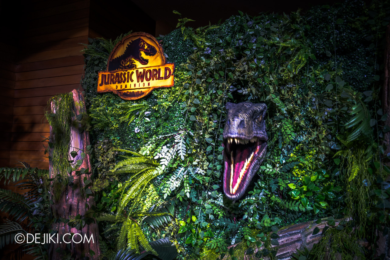 USS Jurassic World Dominion Dining Adventure 2 Pre Dinner Dinosaur encounters Blue in the wall