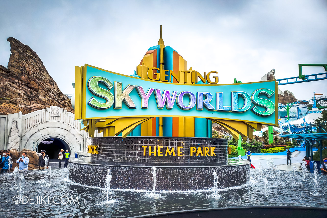Genting SkyWorlds Theme Park Photo Tour 1 Entrance Plaza Fountain
