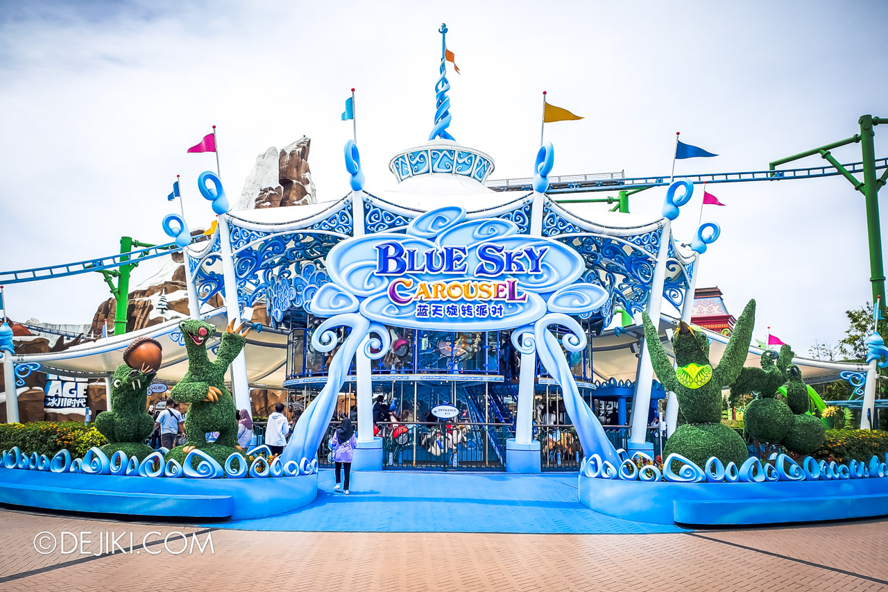 Genting SkyWorlds Theme Park Photo Tour 5 Ice Age zone Blue Sky Carousel