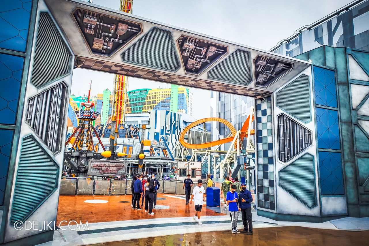 Genting SkyWorlds Theme Park Photo Tour 6 Andromeda Base theming gate metallics