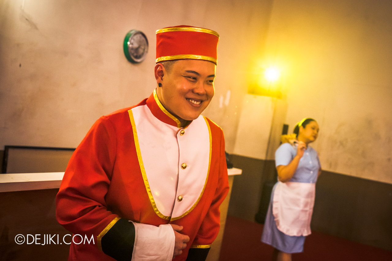 Singapore Night Festival 2022 Highlight Act Cathay Hotel The Curse of the Missing Red Shoe Foyer with Andrew Marko as Bellhop