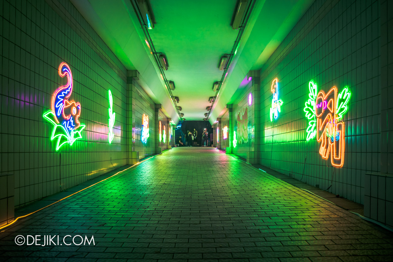 Singapore Night Festival 2022 Night Lights Tunnel Graffiti Lynette Quek at Fort Canning Tree Tunnel full view