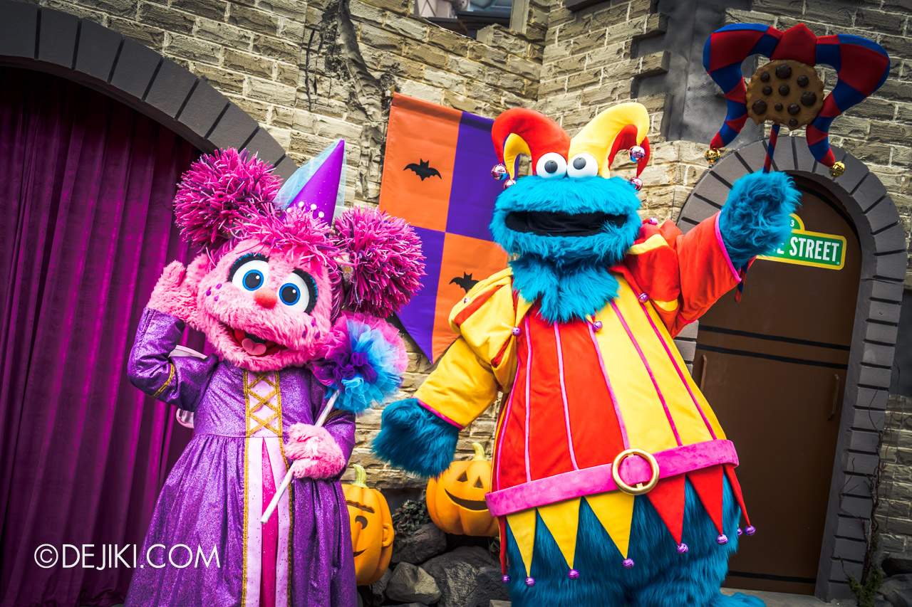 USS Trick or Thrills Daytime Halloween event Sesame Street Fortress of Fun Abby Cadabby Princess Cookie Monster Jester