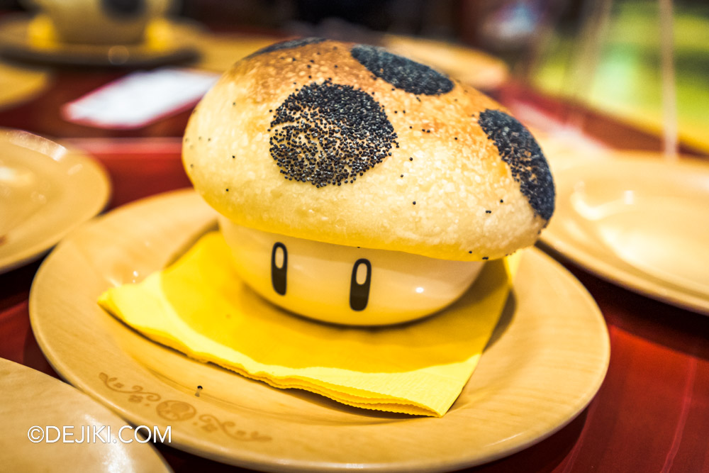 Universal Studios Japan Super Nintendo World Guide Food Kinopios Cafe Super Mushroom Pizza Bowl