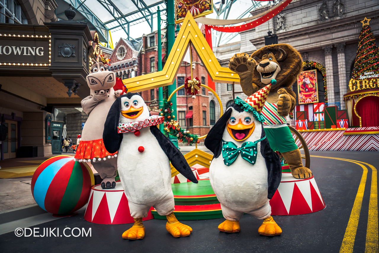 Universal Studios Singapore Park Update 2022 A Universal Christmas Meet and Greet New York Madagascar Gloria Alex Penguins