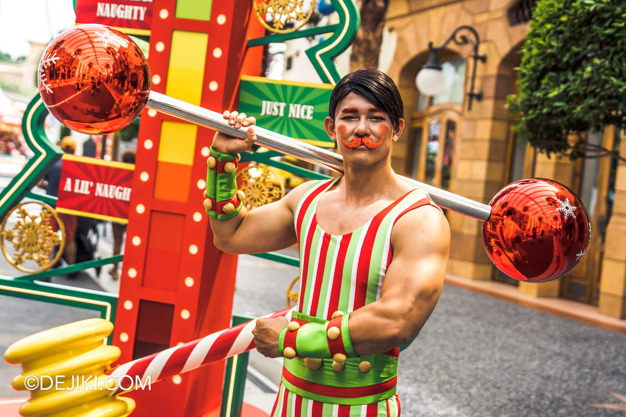 Universal Studios Singapore Park Update 2022 A Universal Christmas The Christmas Carnies Strongman Bodybuilder