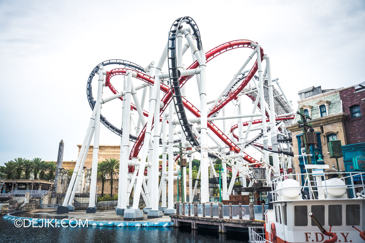 Universal Studios Singapore Park Update December 2022 Battlestar Galactica Rollercoaster track repainted 2