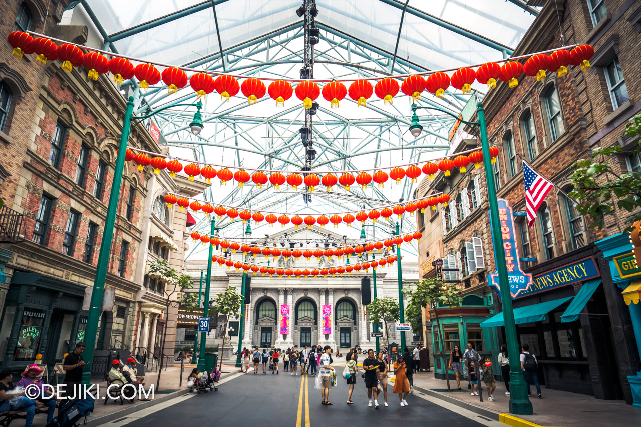 Universal Studios Singapore Chinese New Year 2023 Park Decor Daytime Lanterns at New York