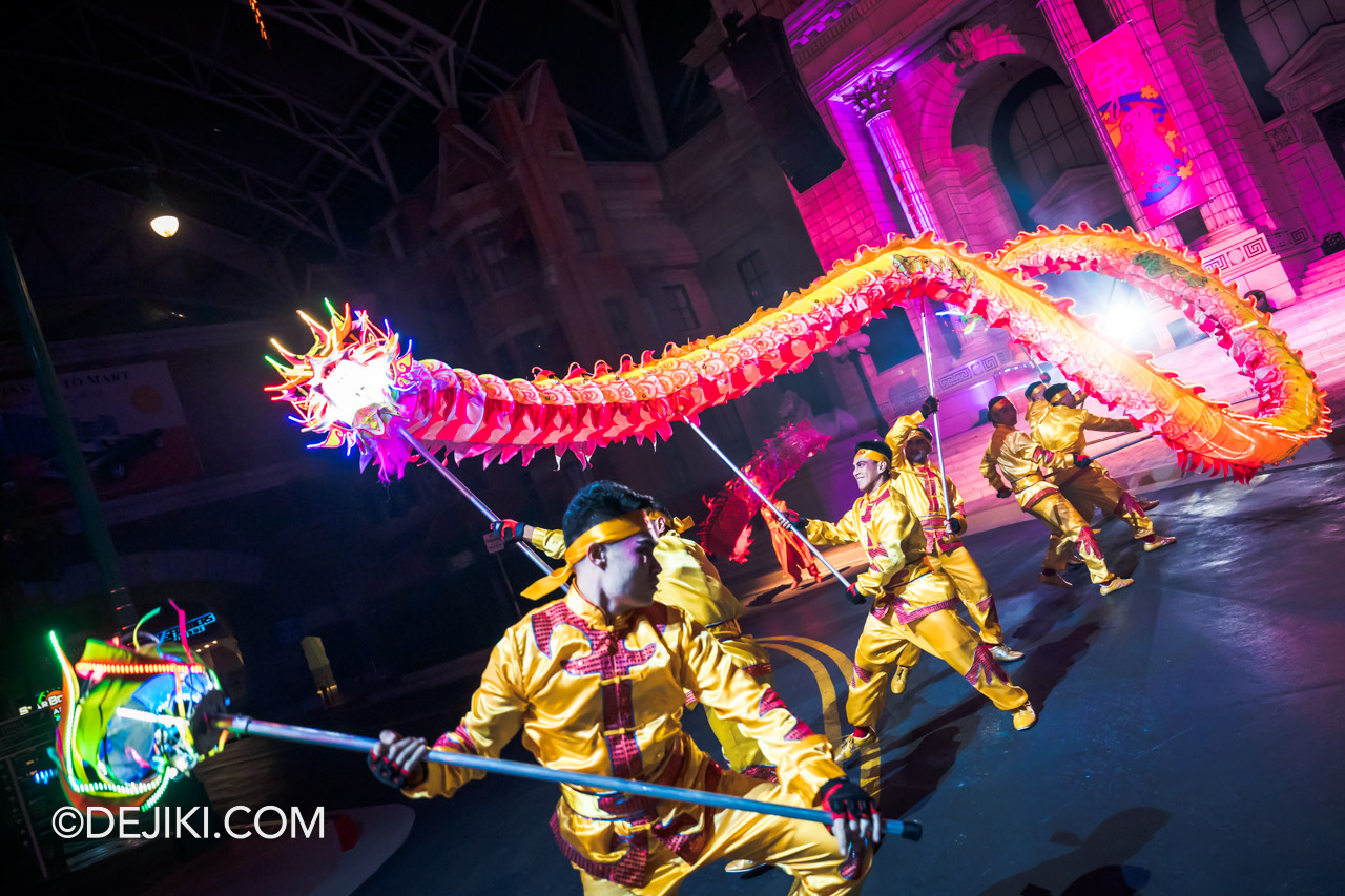 Universal Studios Singapore Chinese New Year 2023 Stay and Lo Hei with the Stars show 6 Dragon Dance on street