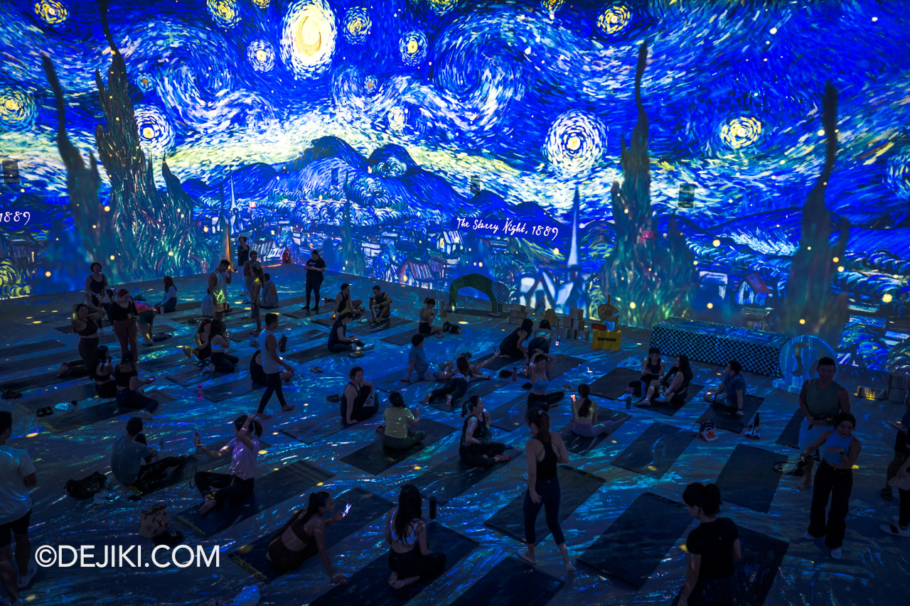The Art of Flow Yoga at Van Gogh Immersive Experience Singapore Overhead View of Yoga Mats