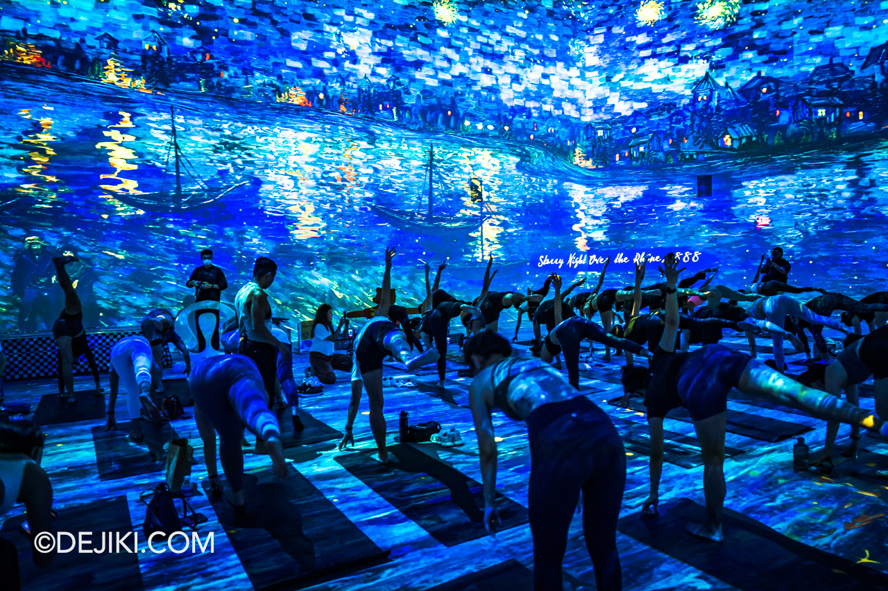 The Art of Flow Yoga at Van Gogh Immersive Experience Singapore Starry Night over Rhone